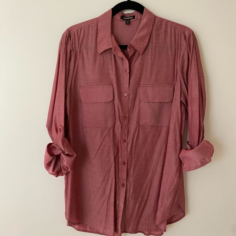 Dusty rose button down shirt